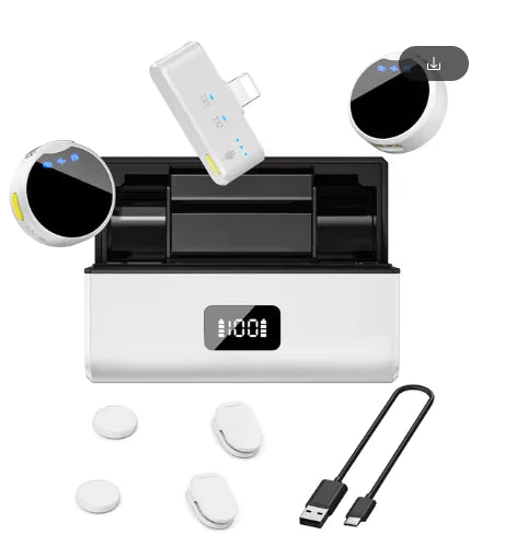 Round Dual-Microphone Outdoor Live Streaming Device